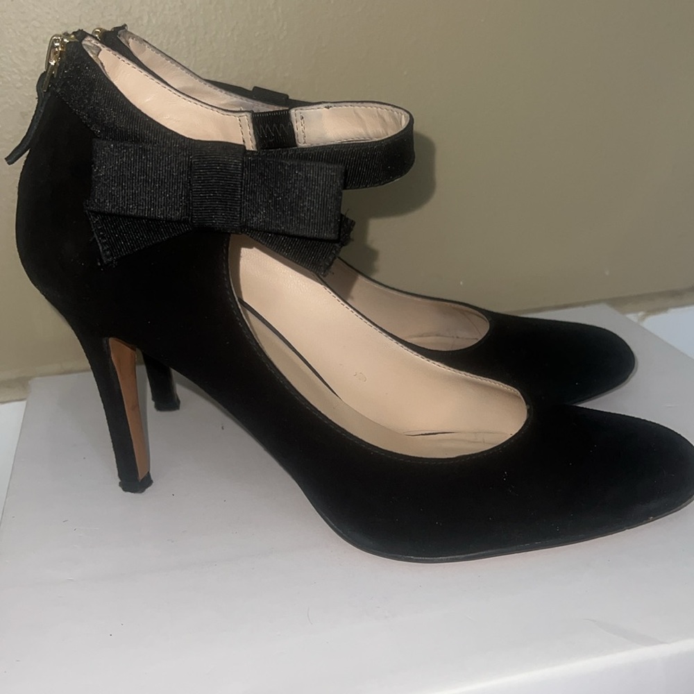 Nine West Black Suede Mary Jane Heels 8M